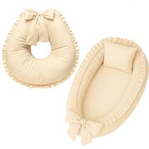 Ninho redutor de Berço Almofada Amamentação Percal Palha