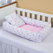 Ninho Redutor De Berço Com Almofada 2 Pcs Bebê Menina