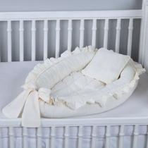 Ninho Redutor de Berço com Babado e Laço Conforto e Elegância para o Bebê
