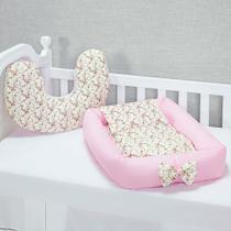 Ninho Redutor de Berço para Bebe + Almofada Amamentação para Amamentar 5 peças