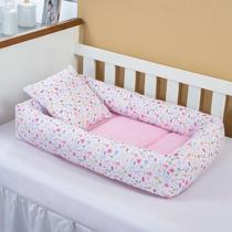 Ninho Redutor De Berço Para Bebê Berço Portátil com Almofadinha Flores Ninho Redutor De Berço Para Bebê Berço Portátil com Almofadinha Flores