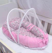 Ninho Redutor de Berço para Bebê com Mosquiteiro Várias Estampas - VM ENXOVAIS