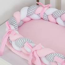 Ninho Redutor de Berço Trança Várias Cores 3 Peças Confortável - Barros Baby Store