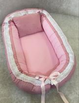 Ninho Redutor para bebe -Super Confortável - Coração Luna - Rosa Escuro