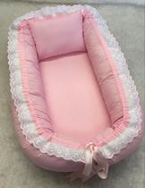 Ninho Redutor para bebe -Super Confortável - Liso Rosa - Jandis Baby Enxovais