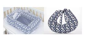 Ninho Redutor Quadrado Com Mosquiteiro + Almofada De Amamentação - Várias Estampas Ninho Redutor Quadrado Com Mosquiteiro + Almofada De Amamentação - Várias Estampas