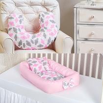 Ninho Redutor Rolinho +Almofada Amamentação Nuvem Rosa Ninho Redutor Rolinho +Almofada Amamentação Nuvem Rosa