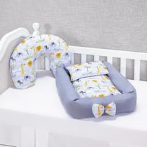 Ninho Rolinho Redutor+ Almofada Amamentação Safari Cinza Ninho Rolinho Redutor+ Almofada Amamentação Safari Cinza