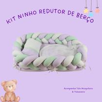 Ninho Trança com Mosquiteiro Travesseiro 100% Algodão - Cores Variadas Cor:Lilas - marybaby