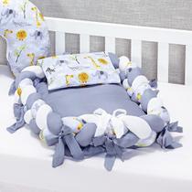 Ninho Trança Redutor Berço Safari Cinza Menino Menina Ninho Trança Redutor Berço Safari Cinza Menino Menina