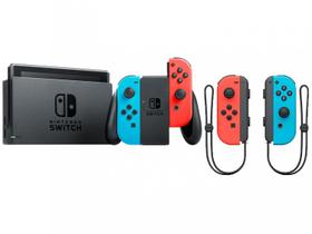 Nintendo Switch 32GB HAC-001-01 1 Controle Joy-Con - Vermelho e Azul + Controle sem Fio Joy-Con