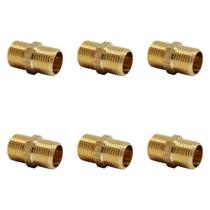 Nipel Latao Amarelo Metais Rei 3/4X3/4'' ./ Kit Com 6 Peças