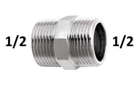 Niple Duplo Conexão De Metal 1/2 X 1/2 Cromado Rosca Externa - Rei Emavah