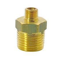 Niple Duplo Latão Redução 1/2" NPT x 1/8" NPT Macho