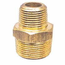 Niple Duplo Latão Redução 1" NPT x 3/4" NPT Macho