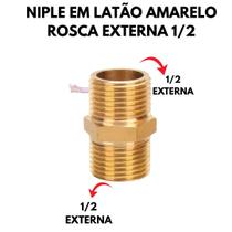 Niple Em Latão Amarelo Rosca Externa 1/2
