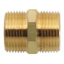 Niple Em Latão Duplo Rosca Macho 1/2