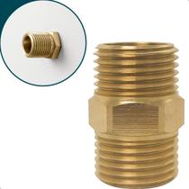 Niple Sextavado ½ Polegada Latão Rosca Macho Conector Encanamento Hidráulico Adaptador Niple Duplo BSP Macho x Macho