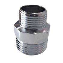 Niple Sextavado Latão Rosca 1" x 3/4 Cromado Latão