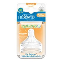 Nipple Dr. Brown's Level 3 Wide Neck para mamadeira (pacote com 6)