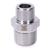 Nipple Hex Nipple, aço inoxidável sólido 304, 6000 psi, 1 x 3/4 NPT Nipple Hex Nipple, aço inoxidável sólido 304, 6000 psi, 1 x 3/4 NPT