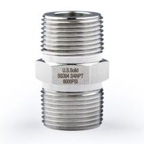 Nipple Hex Nipple U.S. Solid 304 em aço inoxidável 6000 psi 3/4 NPT Nipple Hex Nipple U.S. Solid 304 em aço inoxidável 6000 psi 3/4 NPT