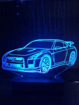 Nissan gtr r35 carro, luminária led 16 cores, decoração