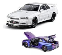 Nissan Skyline Gt-r R34 V-spec Ii Nur Miniatura Metal Carro