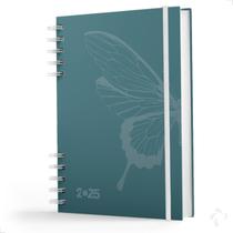Nisti Print Agenda 2025 Organização Pessoal Capa Dura Borboleta Verde