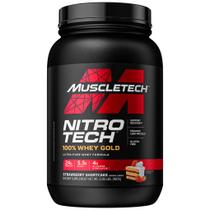 Nitro Tech Muscletech 100% Whey Gold Sabor Strawberry Shorcake 907g