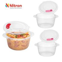 NITRON-Conjunto 3 Caçarola Multiuso Para Micrrondas Freezer 1,5L Transparente Plastico Nitron NITRON-Conjunto 3 Caçarola Multiuso Para Micrrondas Freezer 1,5L Transparente Plastico Nitron