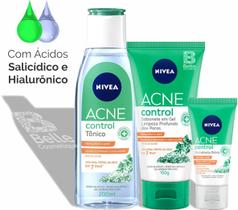 NIVEA Acne Control Tônico 200ml Sabonete 150ml e Hidratante 50ml