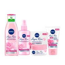 NIVEA Aqua Rose Kit - Hidratante + Mist Facial + Tônico + 3 em 1