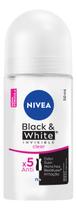 Nivea Desodorante Antitranspirante Rollon Black White Invisible Clear 50ml, Proteção 72h, Contra Suor E Odor, Antimanchas