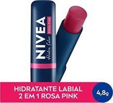 Nivea Hidratante Labial Color 2 Em 1 Rosa Pink, Nivea