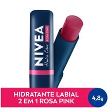 NIVEA Hidratante Labial Hidra Color 2 em 1 Rosa Pink 4,8g