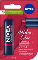 NIVEA Hidratante Labial Hidra Color 2 em 1 Vermelho 4,8g
