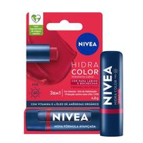 Nivea Hidratante Labial Hidra Color Vermelho FPS 30 4,8g