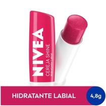 NIVEA Hidratante Labial Shine Hidratação Profunda 4,8 g Cereja