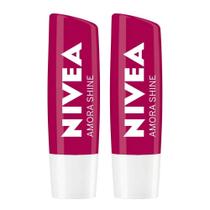 NIVEA Hidratante Labial Shine Kit com 2 unidades Amora NIVEA Hidratante Labial Shine Kit com 2 unidades Amora