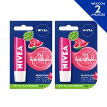 NIVEA Hidratante Labial Shine Melancia Hidratação Profunda 4,8 g - 2 unidades