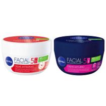 NIVEA Kit Creme Hidratante Facial Antissinais 100g + Noturno 100g