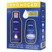 NIVEA Kit - Loção Hidratante Milk + Sabonete Líquido Creme Care