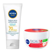 NIVEA Kit - Protetor Solar Facial Fps70 + Creme Facial Antissinais