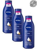 Nivea Loção Hidratante Milk Pele Seca Extrasseca Kit 3 200ml