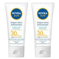 NIVEA Sun Kit com 2 Protetores Faciais Toque Seco Antissinais FPS30 NIVEA Sun Kit com 2 Protetores Faciais Toque Seco Antissinais FPS30