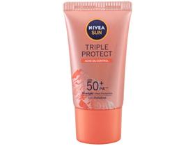 NIVEA SUN Protetor Solar Facial Tripla Proteção Loção Antiacne FPS 50 40ml NIVEA SUN Protetor Solar Facial Tripla Proteção Loção Antiacne FPS 50 40ml
