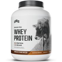 Níveis de proteína de soro de leite em pó, chocolate alimentado com capim, amendoim, 2,27 kg