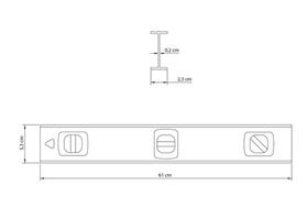 Nível 24" Tramontina em Alumínio Anodizado com Duas Ampolas