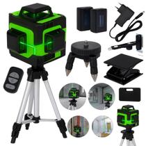 Nível A Laser 12 Linhas 40m 3D Verde Recarregável 2 Baterias Com Tripé Profissional E Maleta Reforçada Nível A Laser 12 Linhas 40m 3D Verde Recarregável 2 Baterias Com Tripé Profissional E Maleta Reforçada